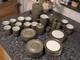 Vintage 1960s Denby Chevron Green 50pc Tea Coffee Set Stoneware Job Lot