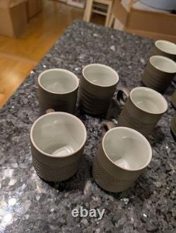 Vintage 1960s Denby Chevron Green 50pc Tea Coffee Set Stoneware Job Lot