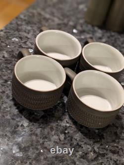 Vintage 1960s Denby Chevron Green 50pc Tea Coffee Set Stoneware Job Lot