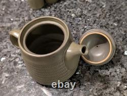 Vintage 1960s Denby Chevron Green 50pc Tea Coffee Set Stoneware Job Lot