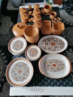 Vintage 1960s Denby Langley Canterbury Dinner, Tea, Coffee Service 80 Items