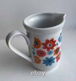 Vintage 1960s Flower Power Coffee Set 5 Cups & Saucers Retro
