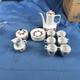 Vintage 1960s Hungarian Coffee Set, Hollohaza 15 Piece Set Tea