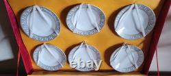 Vintage 1960s Imperial Japan Design White & Gold Tea/Coffee Set + Display Case