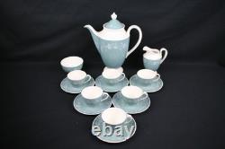 Vintage(1960s)Royal Doulton Cascade Espresso Coffee Set(6), 15 piece, D645