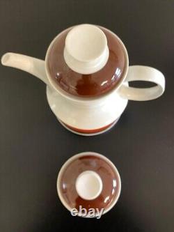 Vintage 1970's 17-pc Bavaria Schumann Arzberg Coffee Set. Orange, brown, white