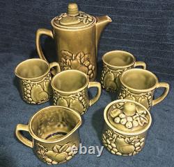 Vintage 1970's Avocado Green Coffee Set