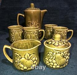 Vintage 1970's Avocado Green Coffee Set