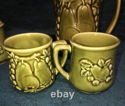 Vintage 1970's Avocado Green Coffee Set