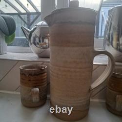 Vintage 1970's Conwy Pottery Welsh Studio Stoneware Coffee Set 9 Piece Service