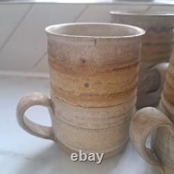 Vintage 1970's Conwy Pottery Welsh Studio Stoneware Coffee Set 9 Piece Service