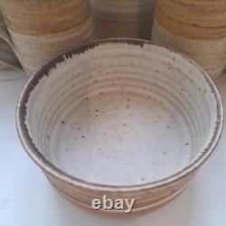 Vintage 1970's Conwy Pottery Welsh Studio Stoneware Coffee Set 9 Piece Service