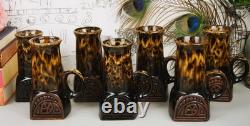 Vintage 1970s Fosters Pottery Troika Style Chimney 10 Piece Coffee Set