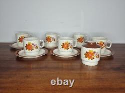 Vintage 1970s Pagnossin Earthenware Coffee Set Made in Italy Retro Floral