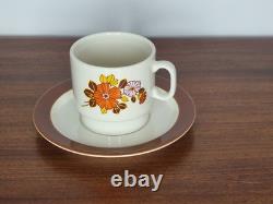 Vintage 1970s Pagnossin Earthenware Coffee Set Made in Italy Retro Floral