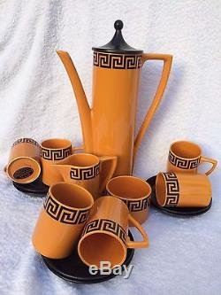 Vintage 1970s Portmeirion pottery coffee set Greek Key by Susan Williams Ellis