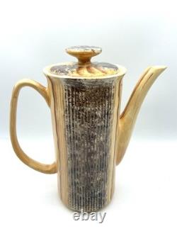 Vintage 1970s Price & Kensington Phoenician Coffee Set. Ribbed Wood Effect VGC