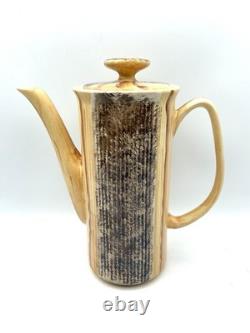 Vintage 1970s Price & Kensington Phoenician Coffee Set. Ribbed Wood Effect VGC