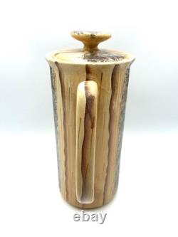 Vintage 1970s Price & Kensington Phoenician Coffee Set. Ribbed Wood Effect VGC