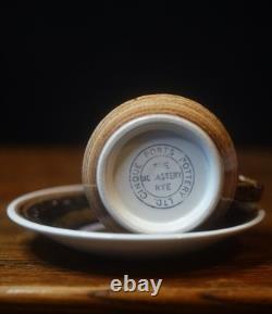 Vintage 1970s Rye Cinque Ports Pottery Coffee Set Brown Stripe 17pcs