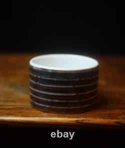 Vintage 1970s Rye Cinque Ports Pottery Coffee Set Brown Stripe 17pcs