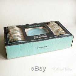 Vintage 1973 Retro 18 Piece Blue Brown Boxed Tea-Coffee Set Stowaway FREE UK P&P