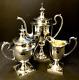 Vintage 3 Piece Classic Art Deco Inspired Silverplate Tea Set Or Coffee Service