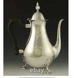 Vintage 3pc Tiffany & Co Heavy Sterling Silver Tea Coffee Set Flame Finials