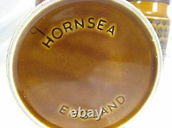 Vintage 4 Piece Hornsea England Heirloom Brown Set Flour, Sugar, Tea, Coffee