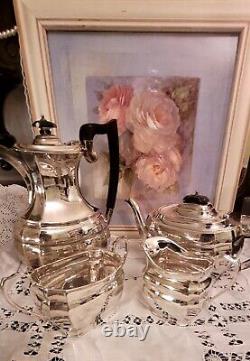 Vintage 4Piece Silverplate Tea/Coffee set Creamer Sugar Bowl Maples&Co Sheffield