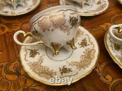 Vintage 5 cups 5 Saucers German Weimar Josefine Full Mocca Coffee Set