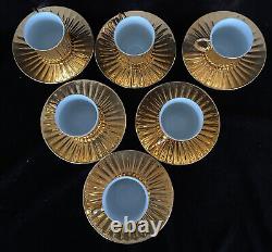 Vintage 50s/60s St Kilda Australia Fine China 6 Cups Gold Demitasse Coffee Set