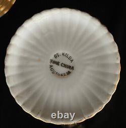 Vintage 50s/60s St Kilda Australia Fine China 6 Cups Gold Demitasse Coffee Set