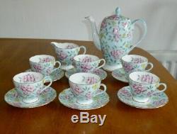 Vintage 50s Foley English bone china Foley Springdale chintz tea coffee set pot