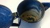 Vintage 6 Cup Blue Enamel Coffee Pot 7 75 Inches Tall