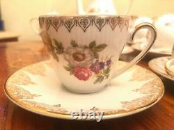 Vintage 6 Cups 6 Saucers German Bavaria Mitterteich Porcelain Coffee Set