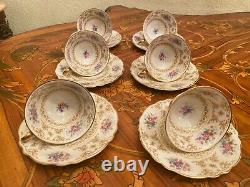 Vintage 6 Cups 6 Saucers German Krautheim Selb Bavaria Porcelain Coffee Set