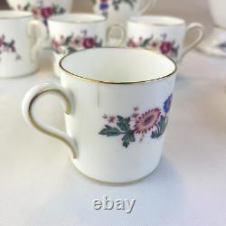 Vintage 60s Wedgwood Devon Sprays Coffee Pot Espresso Set Floral Pink Bone China