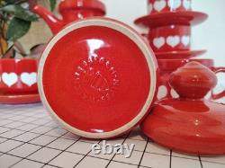 Vintage 70's Waesterbach German Heart Design Red Tea/ Coffee Set