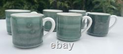 Vintage 70s 80s Gien France Ceramic Espresso Coffee Mugs Set of 6 GREEN 6cm VGC Vintage 70s 80s Gien France Ceramic Espresso Coffee Mugs Set of 6 GREEN 6cm VGC