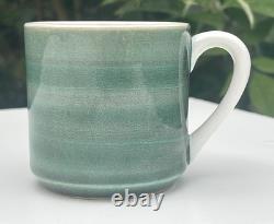 Vintage 70s 80s Gien France Ceramic Espresso Coffee Mugs Set of 6 GREEN 6cm VGC