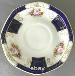 Vintage 9-Piece Noritake(M) Hand Painted White Cobalt Blue Floral Tea Coffee Set