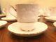 Vintage 9 Cups 9 Saucers English Staffordshire Porcelain Coffee Set