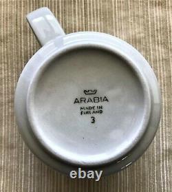 Vintage ARABIA of FINLAND KARELIA Pottery Coffee/Tea Cup & Saucer Set of 12