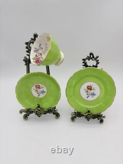 Vintage Adderley Harlequin Floral Tea Set 15 Piece Pastel Mixed Color Trios