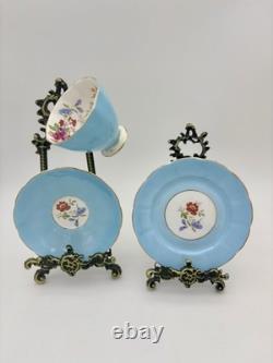 Vintage Adderley Harlequin Floral Tea Set 15 Piece Pastel Mixed Color Trios