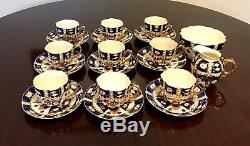 Vintage Antique Aynsley Bone China#6987 Old Imari Coffee Set & Plates(34 pieces)