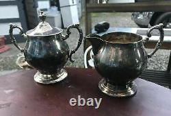 Vintage Antique Silver Plate 4 Piece Tea / Coffee Set