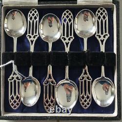 Vintage Apex Set of 6 Sterling Silver Boxed Coffee Spoons