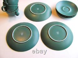 Vintage Arabia Finland 24h Set of 3 Green Coffee cups, saucers and cake plates